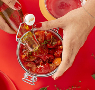 Rostade körsbärstomater i olja