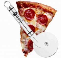 Pizzaskärare i rostfritt stål, hjul